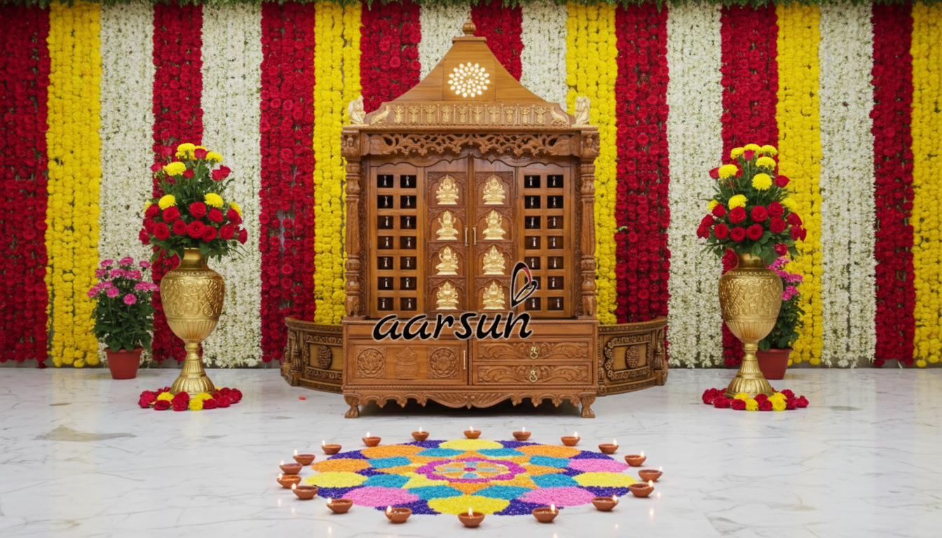 Peaceful Wooden Mandir Designs